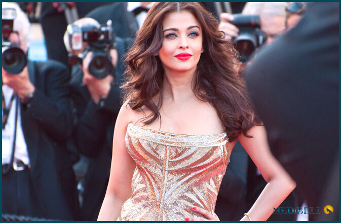 La idea del look de Cannes de Aishwarya Rai para un vestido dorado