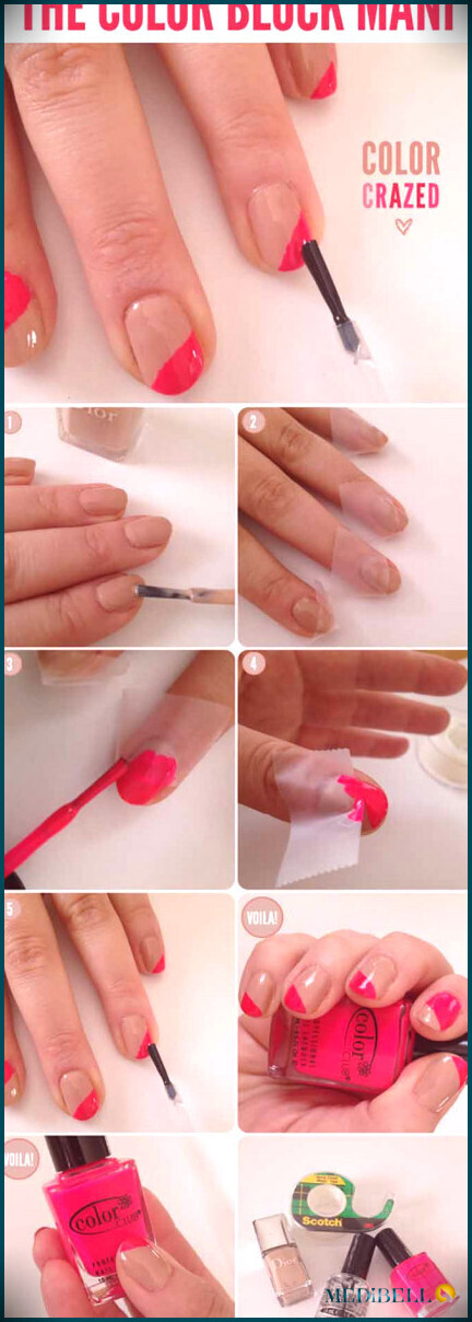Tutorial de diseño de uñas cortas con bloque de color