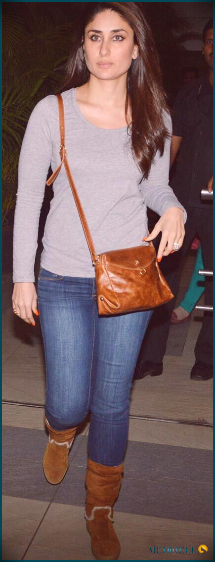 Kareena Kapoor sin maquillaje en el aeropuerto de Mumbai