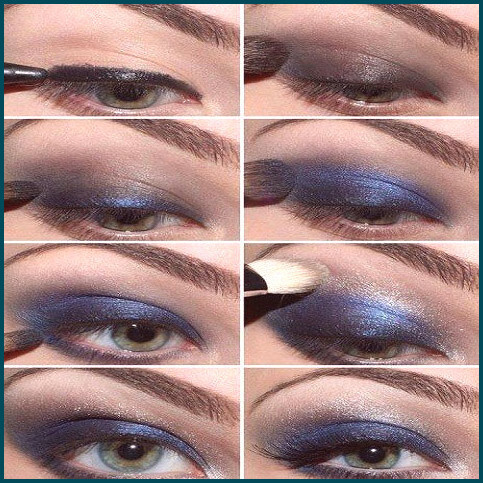 Blue smokey eye makeup tutorial
