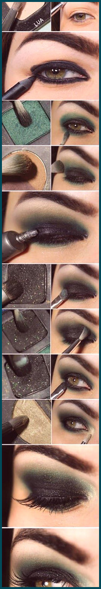 Green smokey eye makeup tutorial
