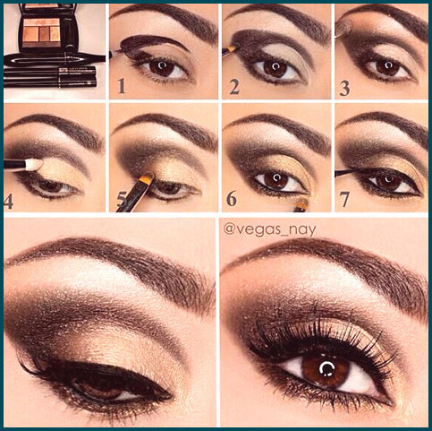 Black and gold smokey eye makeup tutorial
