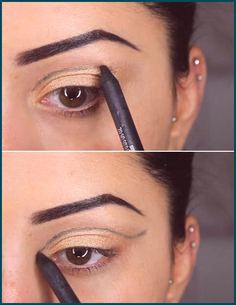 Step 2 of Egyptian eye makeup is to shape out your cut-crease