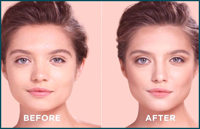 Final result of contouring of a square face