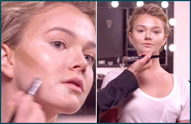 Step 4 of how to contour a heart-shaped face
