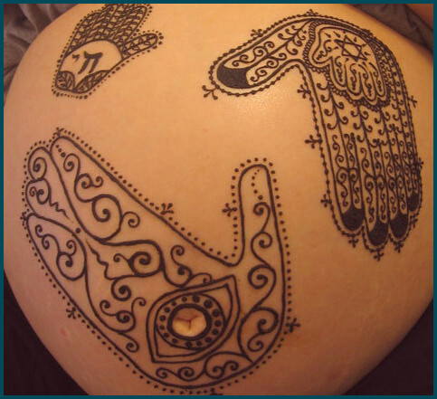 Most loved belly henna design five