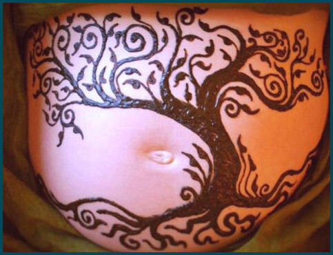 Most loved belly henna design seven