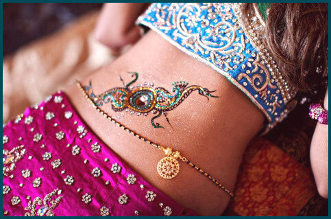 Most loved belly henna design eight