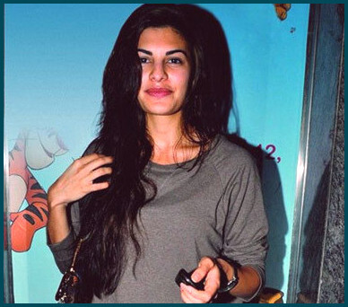 Jacqueline Fernandez outside a play school without makeup